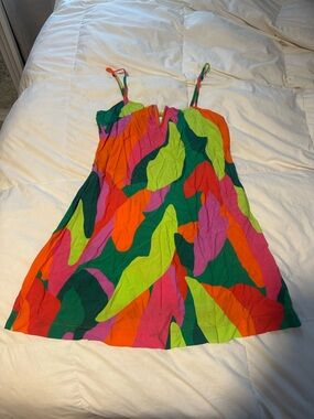Vibrant Multi-Color Abstract Print Sundress